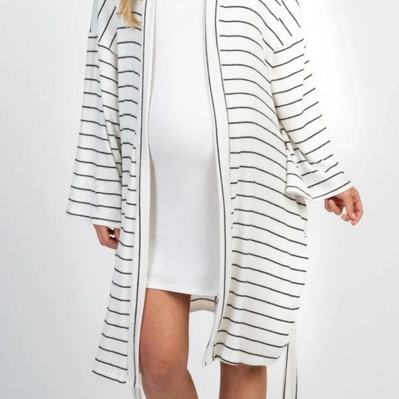 New Pinkblush Heather striped delivery nursing robe - Picture 2 of 2